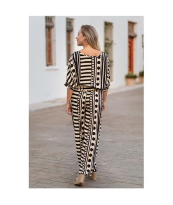 Isla Bonita By SIGRIS Pantalones de Viscosa con Estampado a Rayas y Lunares