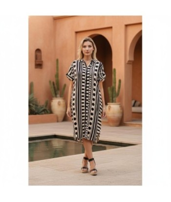 Isla Bonita By SIGRIS Vestido Camisero de Viscosa 100% con Estampado Geométrico