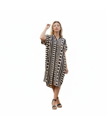 Isla Bonita By SIGRIS Vestido Camisero de Viscosa con Estampado Geométrico