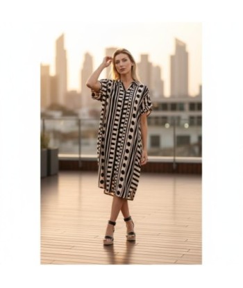 Isla Bonita By SIGRIS Vestido Camisero de Viscosa con Estampado Geométrico