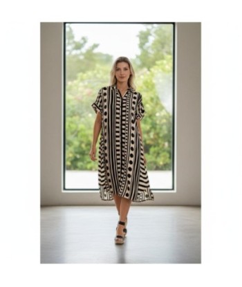 Isla Bonita By SIGRIS Vestido Camisero de Viscosa con Estampado Geométrico
