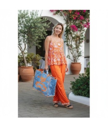 Isla Bonita By SIGRIS Pantalones de Algodón Naranja para Mujer
