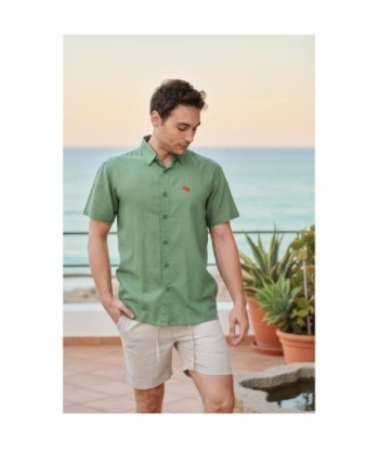 Isla Bonita By SIGRIS Camisa de Hombre Verde 100% Algodón