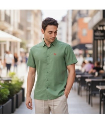 Isla Bonita By SIGRIS Camisa de Hombre Verde 100% Algodón