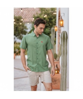 Isla Bonita By SIGRIS Camisa de Hombre Verde 100% Algodón