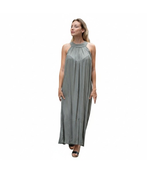 Isla Bonita By SIGRIS Vestido Largo de Rayon en Color Verde Oliva