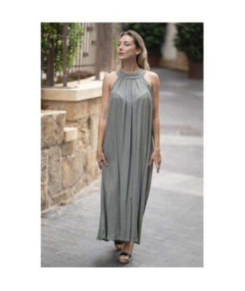 Isla Bonita By SIGRIS Vestido Largo de Rayon en Color Verde Oliva