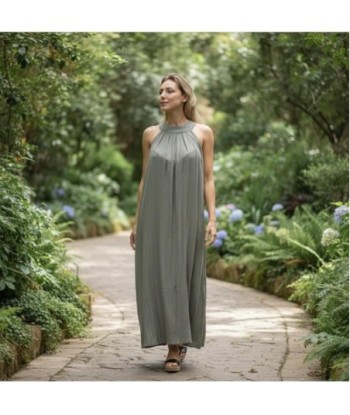 Isla Bonita By SIGRIS Vestido Largo de Rayon en Color Verde Oliva