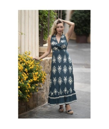 Isla Bonita By SIGRIS Vestido Largo de Rayon 100% con Diseño Floral