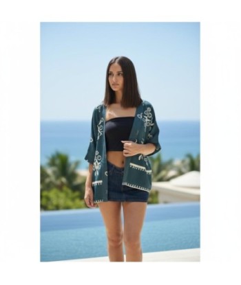 Isla Bonita By SIGRIS Kimono de Rayón 100% con Bordado Elegante