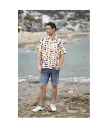Isla Bonita By SIGRIS Camisa Hombre de Algodón con Estampado Moderno