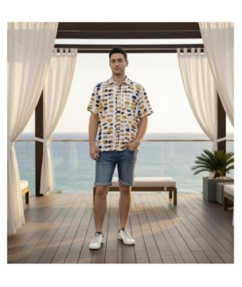 Isla Bonita By SIGRIS Camisa Hombre de Algodón con Estampado Moderno