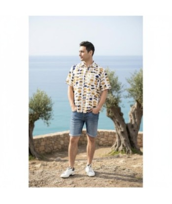 Isla Bonita By SIGRIS Camisa Hombre de Algodón con Estampado Moderno