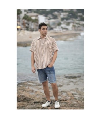 Isla Bonita By SIGRIS Camisa de Hombre 100% Algodón con Rayas