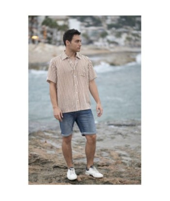 Isla Bonita By SIGRIS Camisa de Hombre 100% Algodón con Rayas