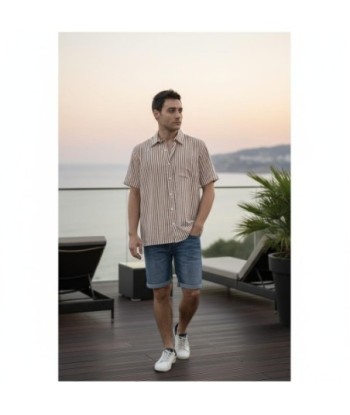 Isla Bonita By SIGRIS Camisa de Hombre 100% Algodón con Rayas