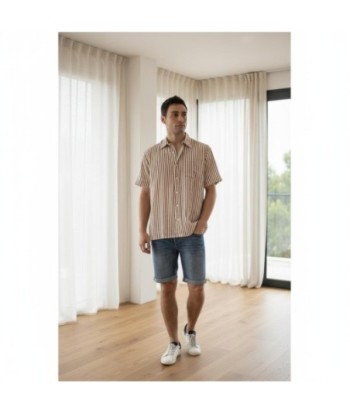 Isla Bonita By SIGRIS Camisa de Hombre 100% Algodón con Rayas