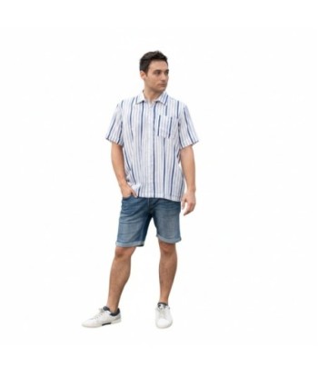 Isla Bonita By SIGRIS Camisa de Hombre de Rayas en 100% Algodón
