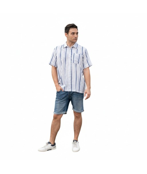 Isla Bonita By SIGRIS Camisa de Hombre de Rayas en 100% Algodón