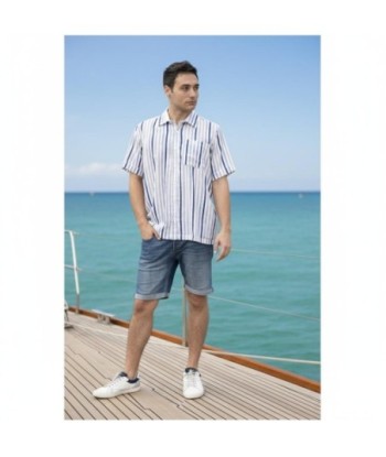 Isla Bonita By SIGRIS Camisa de Hombre de Rayas en 100% Algodón