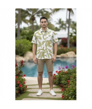 Isla Bonita By SIGRIS Camisa de Hombre de Algodón con Estampado de Hoja