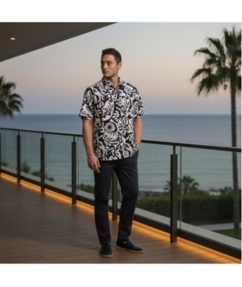 Isla Bonita By SIGRIS Camisa de Hombre de Algodón con Estampado Floral