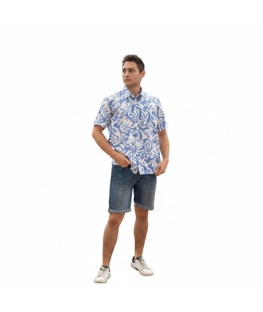 Isla Bonita By SIGRIS Camisa de Hombre de Algodón con Estampado de Hoja