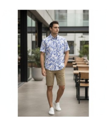 Isla Bonita By SIGRIS Camisa de Hombre de Algodón con Estampado de Hoja