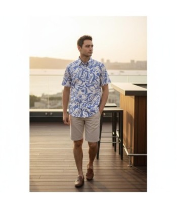 Isla Bonita By SIGRIS Camisa de Hombre de Algodón con Estampado de Hoja