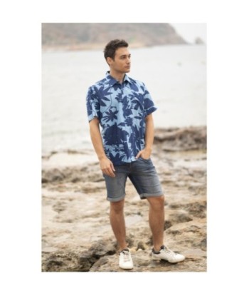 Isla Bonita By SIGRIS Camisa de Hombre de Algodón 100% con Estampado Floral