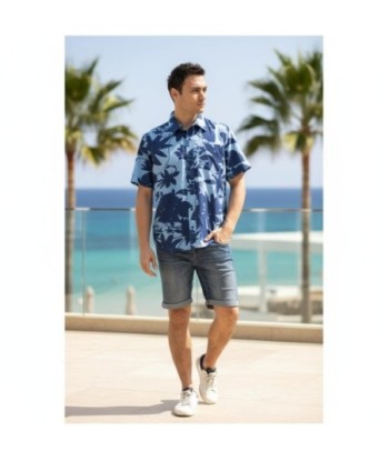 Isla Bonita By SIGRIS Camisa de Hombre de Algodón 100% con Estampado Floral
