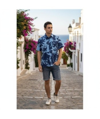 Isla Bonita By SIGRIS Camisa de Hombre de Algodón 100% con Estampado Floral