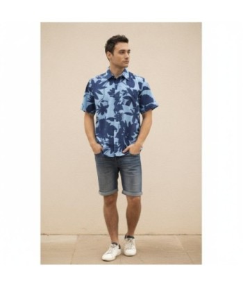 Isla Bonita By SIGRIS Camisa de Hombre de Algodón 100% con Estampado Floral