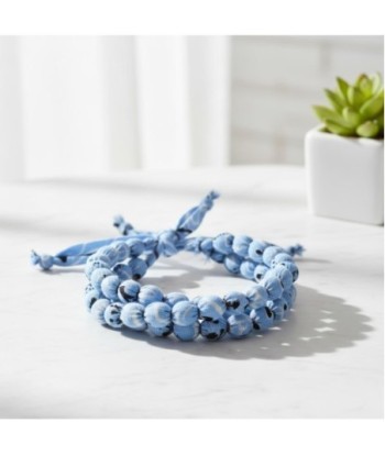 Isla Bonita By SIGRIS Pulsera de Algodón y PVC en Color Azul