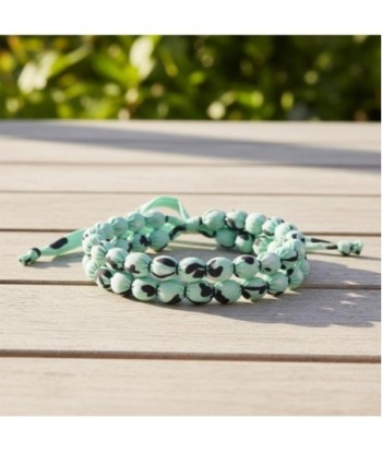 Isla Bonita By SIGRIS Pulsera de PVC y Algodón en Verde Menta