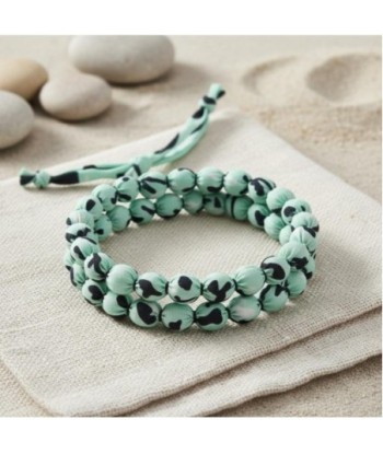 Isla Bonita By SIGRIS Pulsera de PVC y Algodón en Verde Menta
