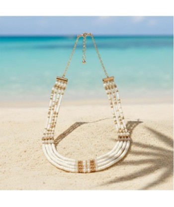 Isla Bonita By SIGRIS Collar Bohemio de 100% Algodón con Detalles Dorados