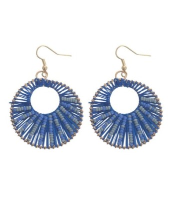 Isla Bonita By SIGRIS Par de Pendientes de Algodón en Tonos Azules