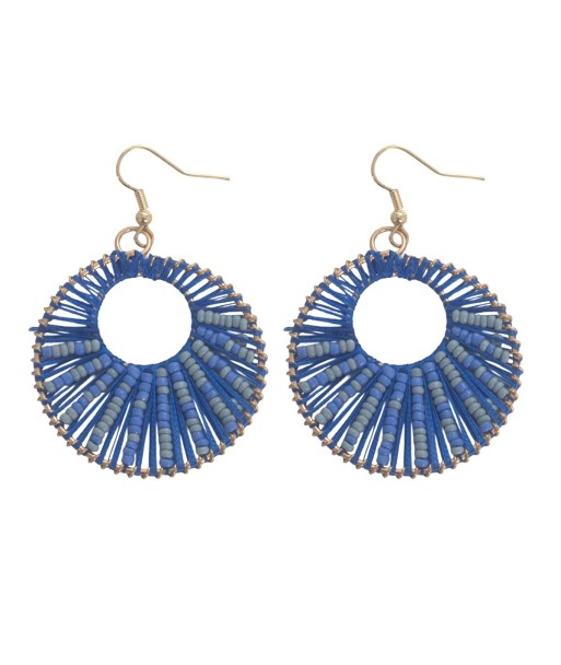 Isla Bonita By SIGRIS Par de Pendientes de Algodón en Tonos Azules