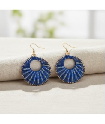 Isla Bonita By SIGRIS Par de Pendientes de Algodón en Tonos Azules