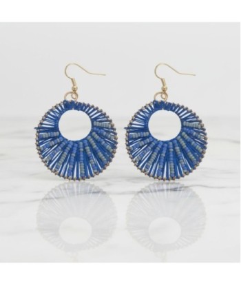 Isla Bonita By SIGRIS Par de Pendientes de Algodón en Tonos Azules