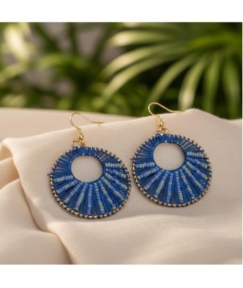 Isla Bonita By SIGRIS Par de Pendientes de Algodón en Tonos Azules