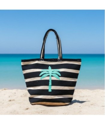 Isla Bonita By SIGRIS Bolso de Playa de Algodón y Yute con Diseño de Palma