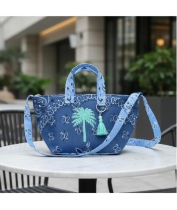 Isla Bonita By SIGRIS Bolso de Algodón Estilo Bandana con Detalle de Palma