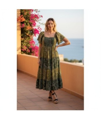 Isla Bonita By SIGRIS Vestido Largo de Algodón 100% con Estampado Floral