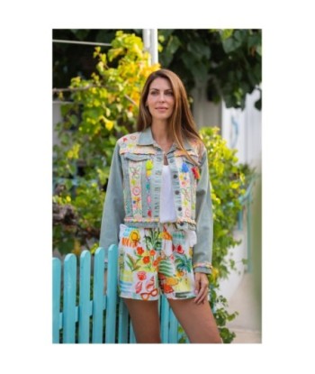 Isla Bonita By SIGRIS Chaqueta de Algodón con Bordados Coloridos