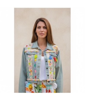Isla Bonita By SIGRIS Chaqueta de Algodón con Bordados Coloridos