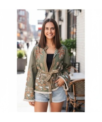 Isla Bonita By SIGRIS Chaqueta de Algodón Bordada con Cinturón