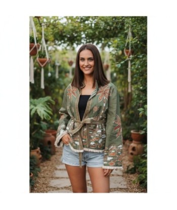 Isla Bonita By SIGRIS Chaqueta de Algodón Bordada con Cinturón