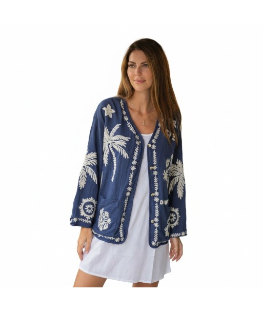 Isla Bonita By SIGRIS Chaqueta de Algodón con Bordados Tropicales
